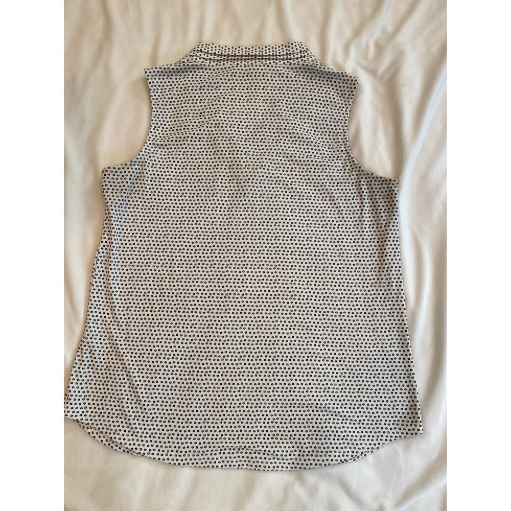 Adrianna Papell Sleeveless V-Neck Blouse Geometric Diamond Print Top Women's - Picture 5 of 8